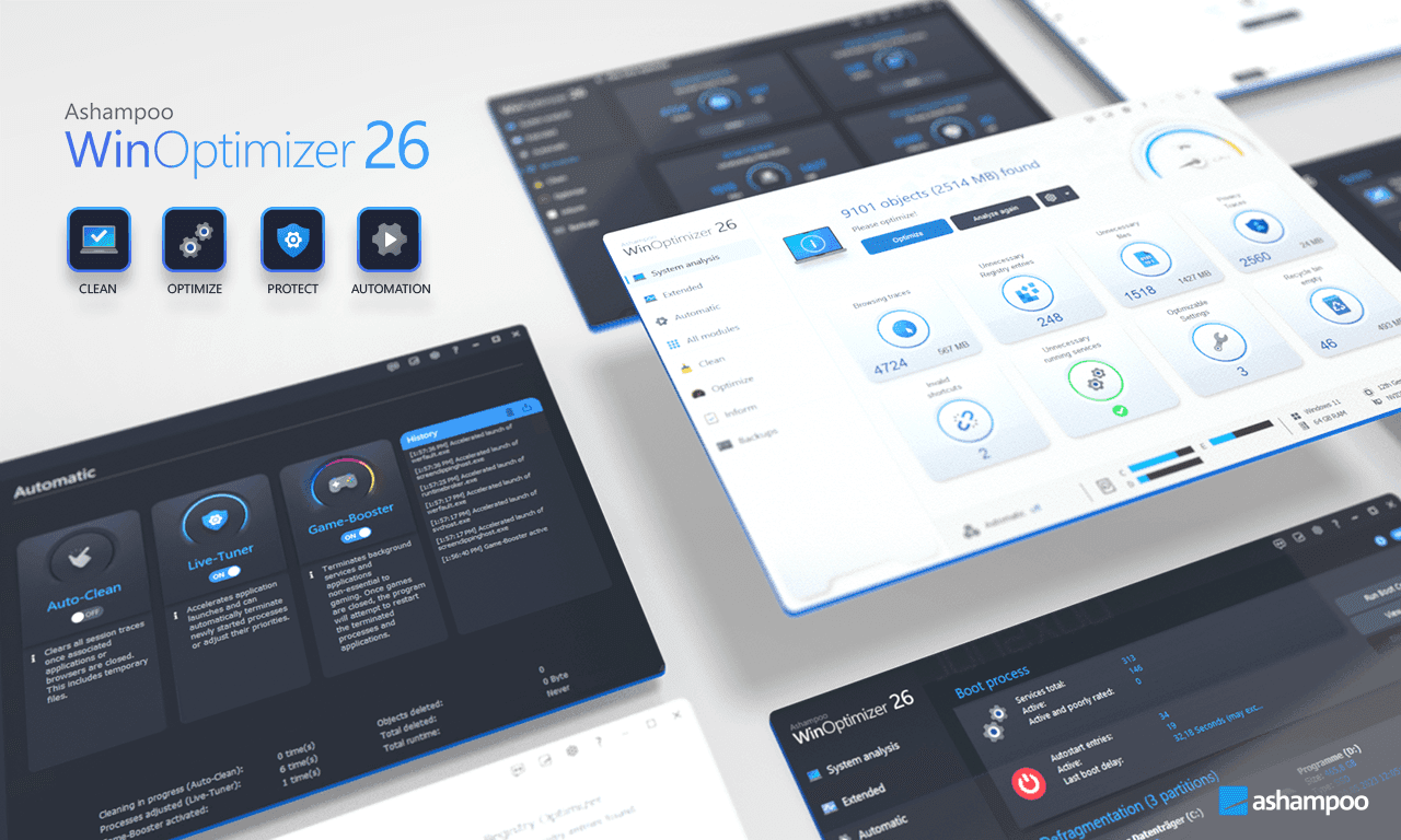 Ashampoo WinOptimizer 26 مفتاح (3 اجهزة كمبيوتر مكتبي)